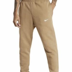 Nike Pants Mens L Sportswear Club Fleece Tapered Joggers Tan 826431-258